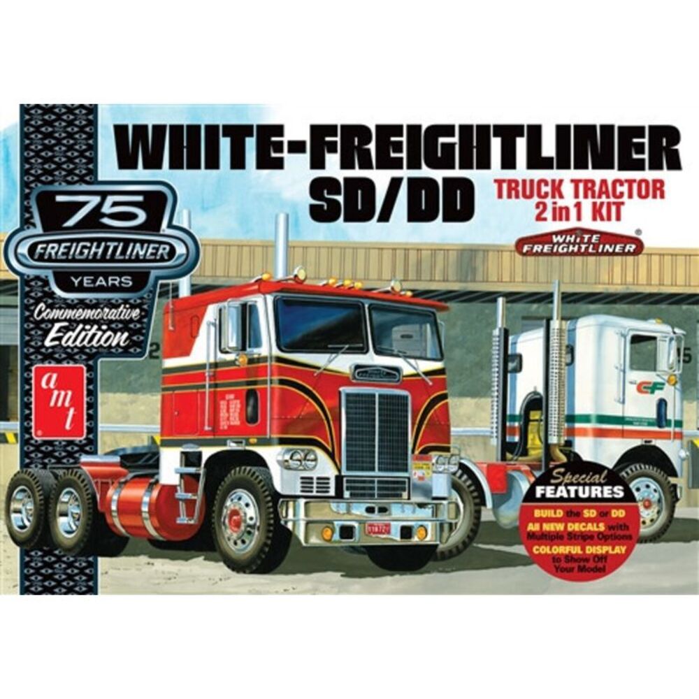 AMT White Freightliner 2-in-1 SC/DD Cabover Tractor (75th Anniversary) 1/25